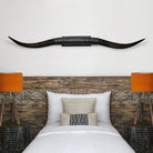 Black Cash Longhorn Mount above bed - Your Western Decor