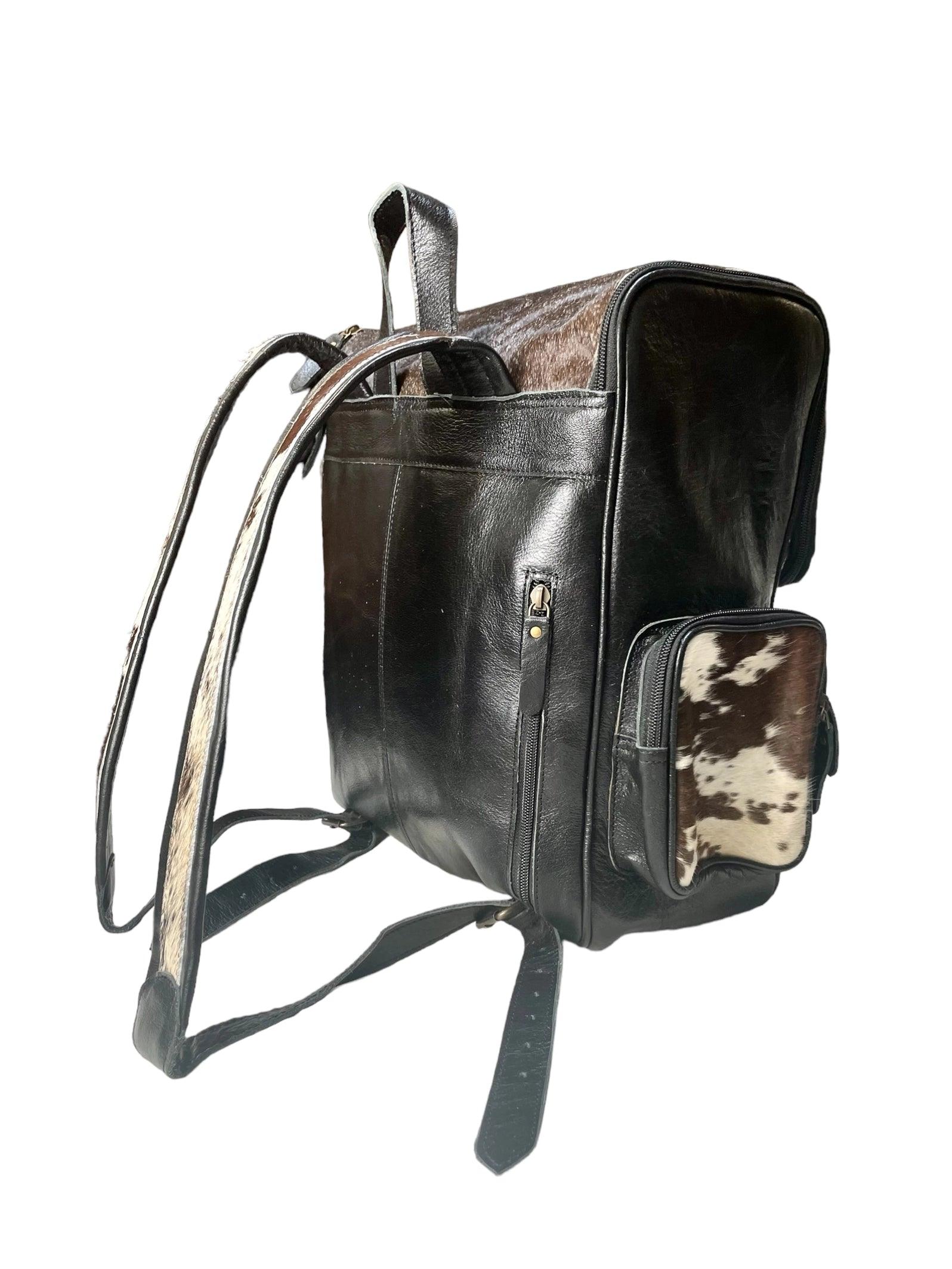 Black Leather & Concho Cowhide Backpack - Your Western Decor