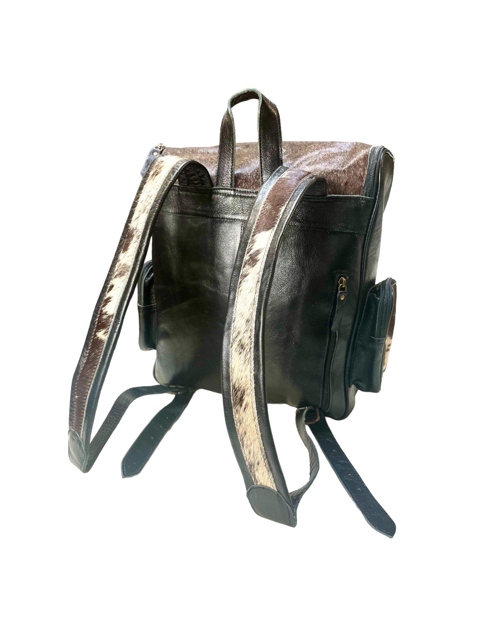 Black Leather & Concho Cowhide Backpack - Your Western Decor