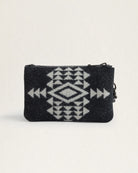 Rock Point Small Zip Wallet - Pendleton Wool - Top zipper - detachable wrist strap - Black & White - Your Western Decor