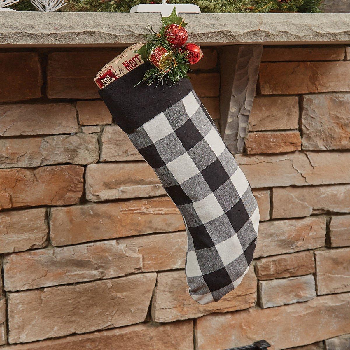 Black & Cream Checker Stocking - Your Western Decor