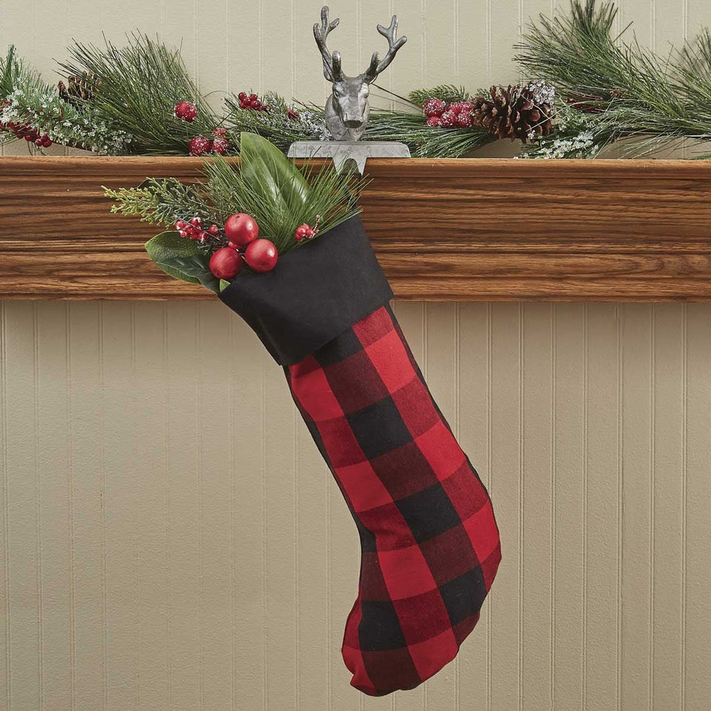 Black & Red Checker Stocking.Your Western Decor