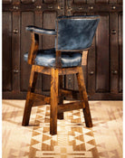 Blue Dust Leather Western Barstool Back - Your Western Decor