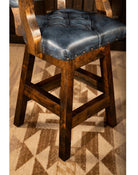 Blue Dust Leather Western Barstool Alder Frame - Your Western Decor