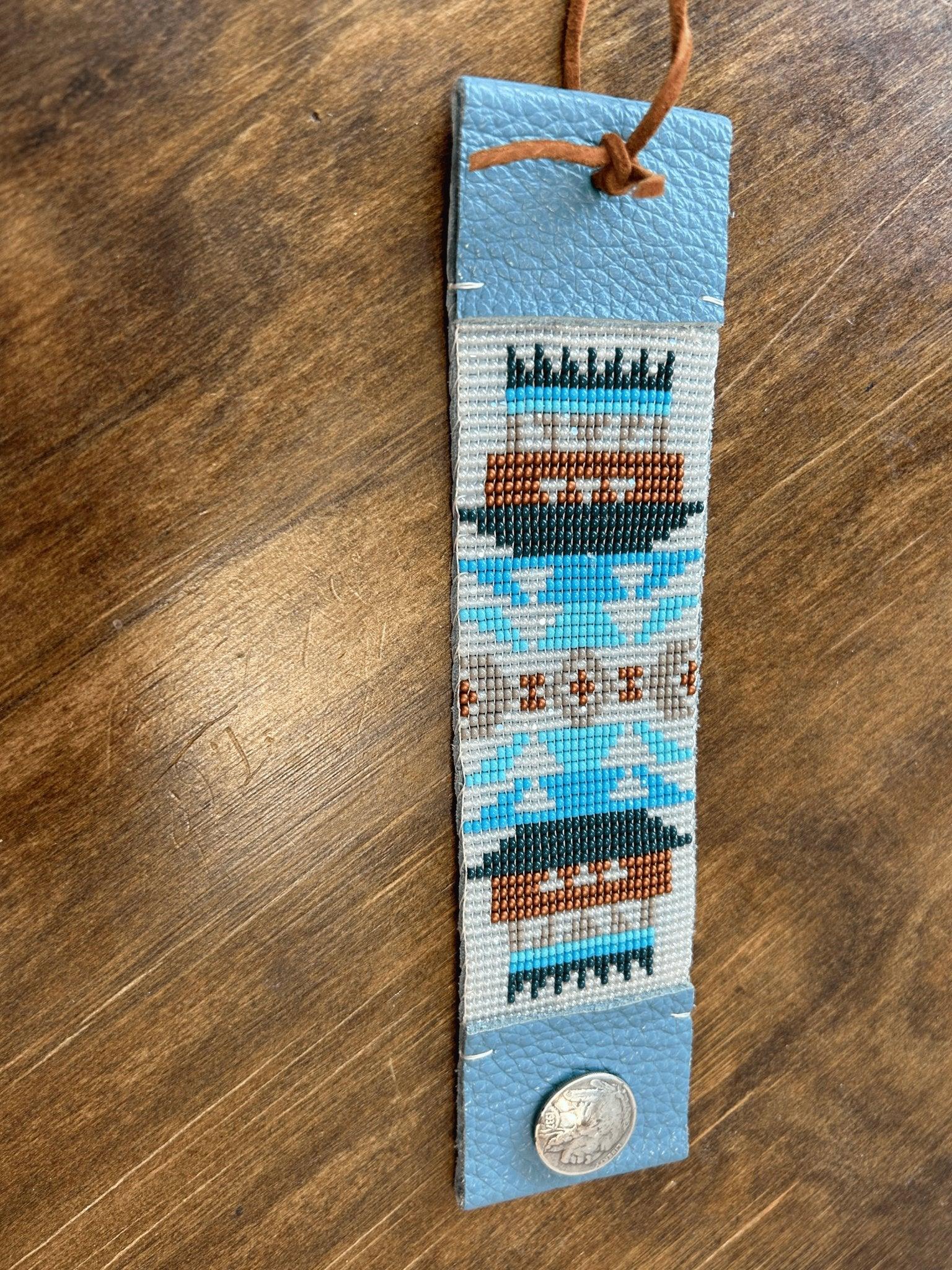 Blue Pendleton Blanket Beaded Bracelet - Your Western Decor