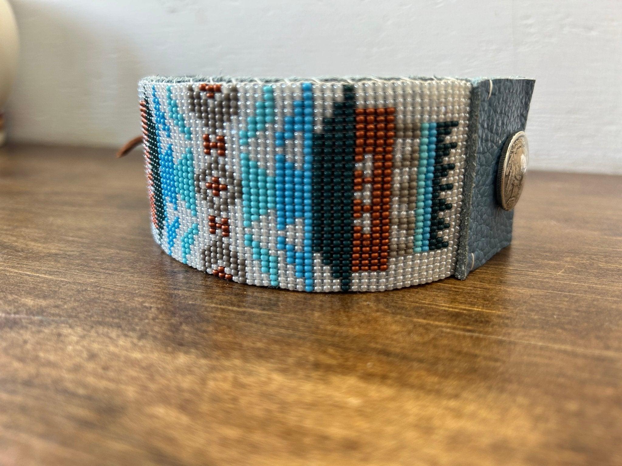 Blue Pendleton Blanket Beaded Bracelet - Your Western Decor