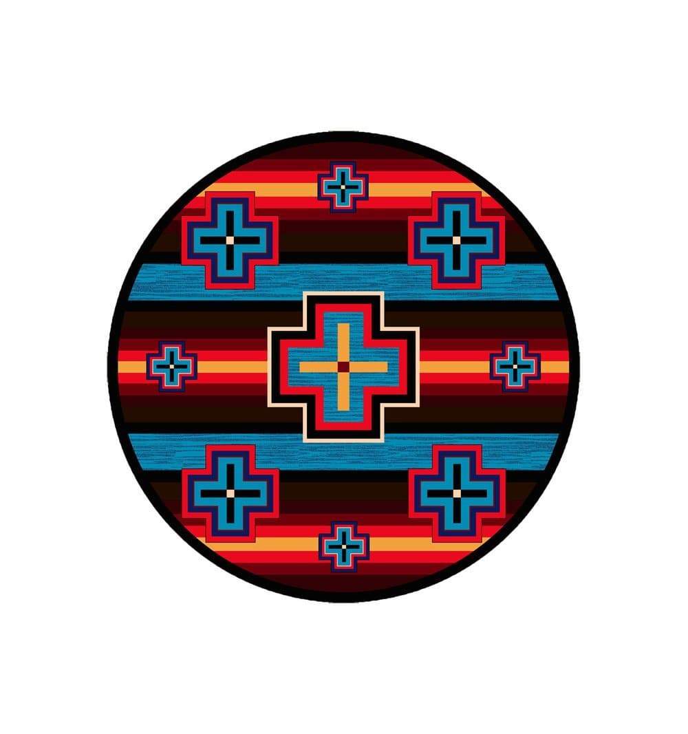 Southwest bright colors round area rugs. Made in the USA. Your Western Decor