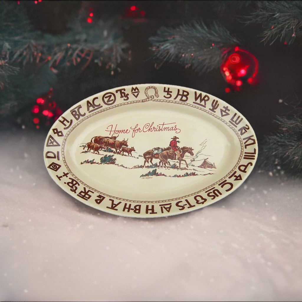 Til Goodin Western Oval Christmas Platter made in the USA - Your Western Decor