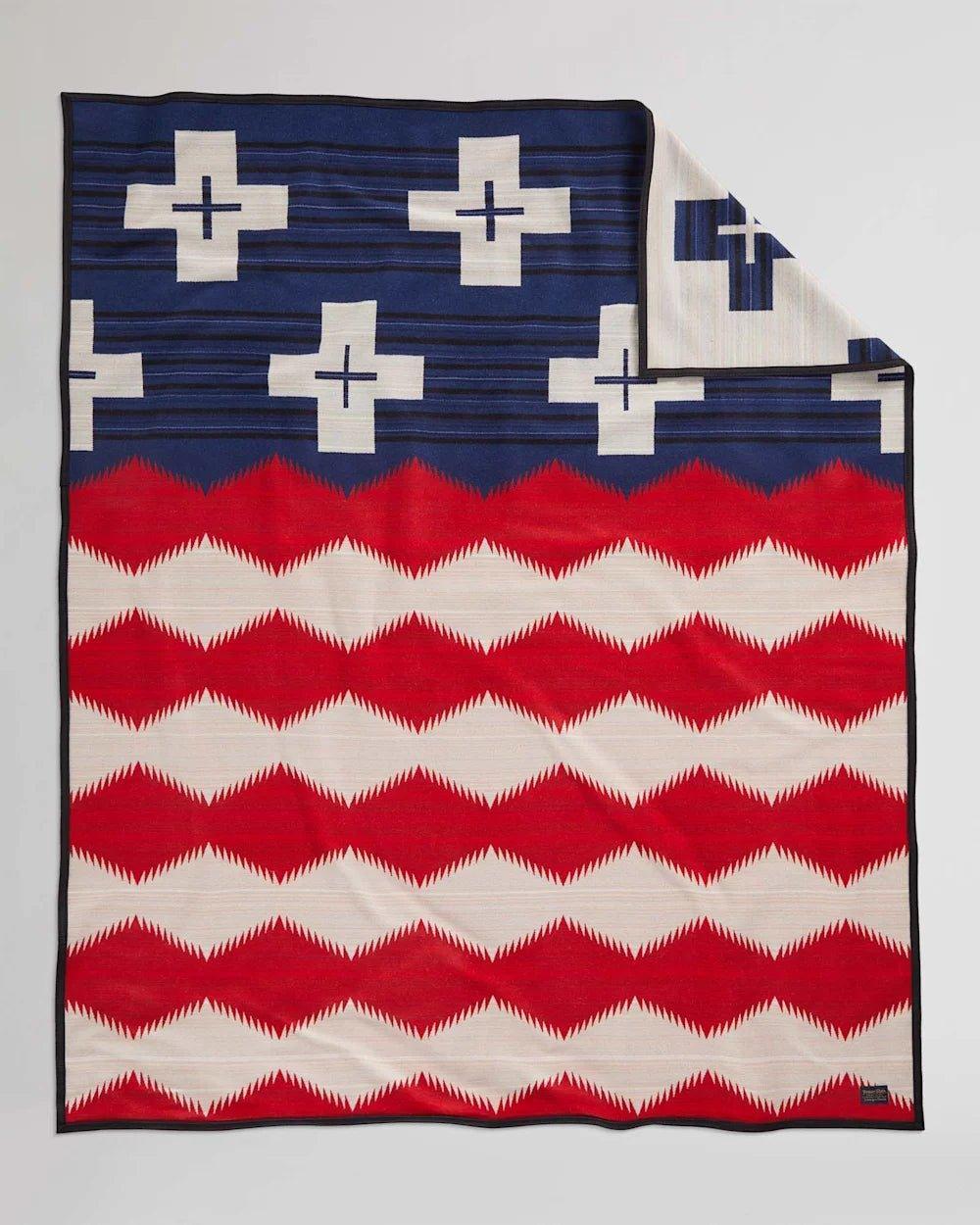 Pendleton Brave Star Twin Blanket in red, white, and blue 
