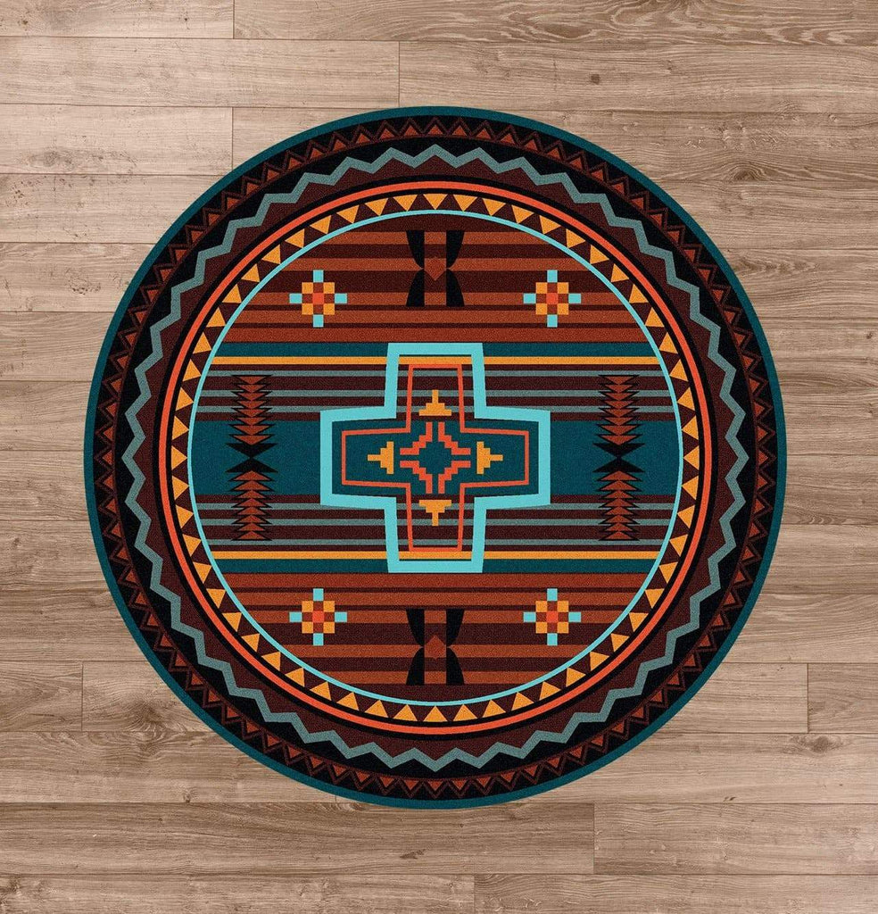 Brazos Arrows Southwest Round Area Rug -  2 Colors - Rugs made in the USA - Your Western Decor