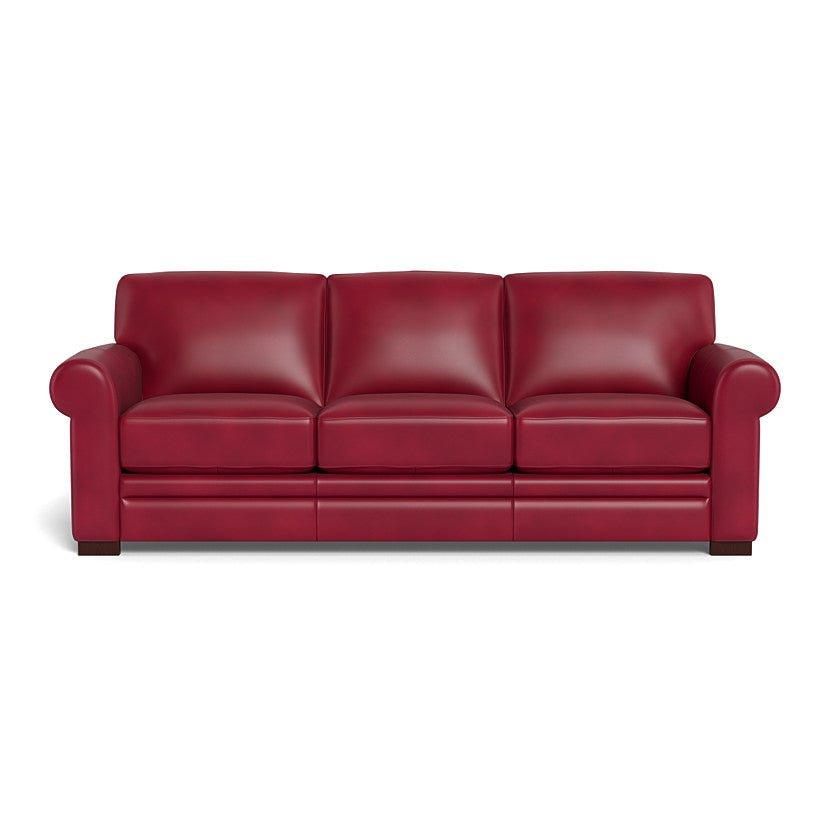 Brooks Leather Sofa - Cranberry Red - Your Western