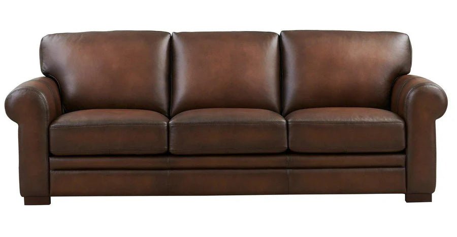 Brooks Leather Sofa - Caramel Brown - Your Western Decor