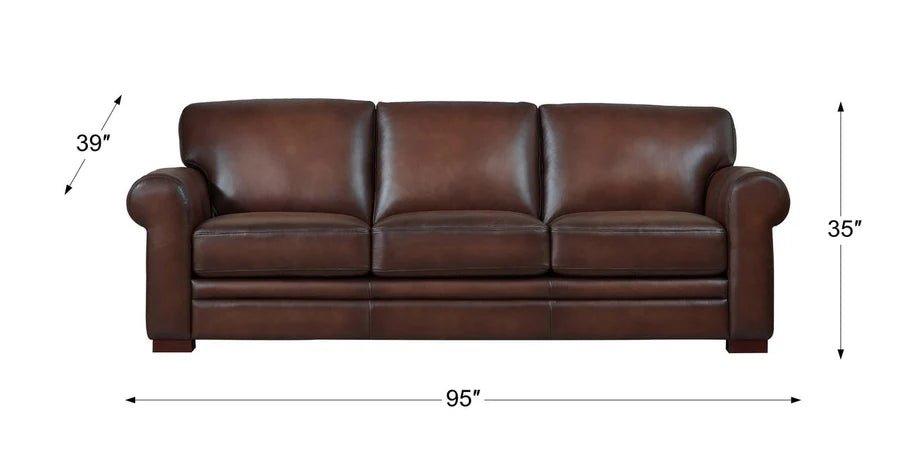 Brooks Leather Sofa - Caramel Brown - Your Western Decor