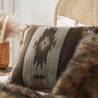 Faux Fur Aztec Pillow Covers Brown.Your Western Decor