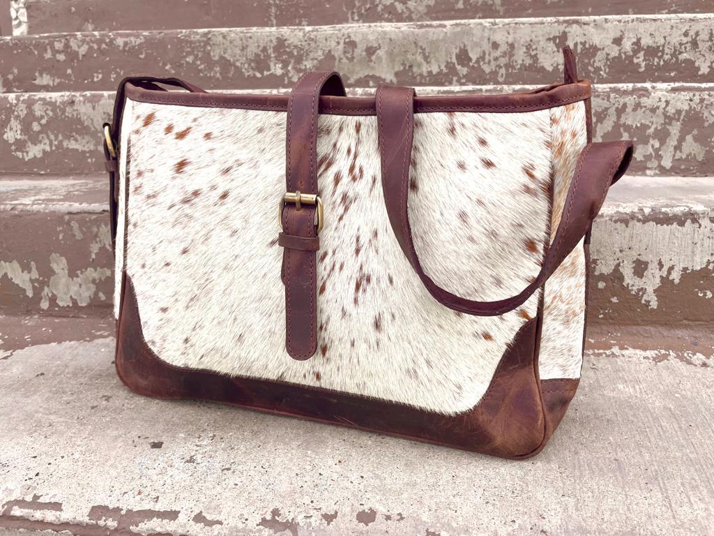 Brown Peppered Cowhide Vintage Purse - Your Western Decor