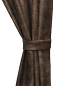 Sun Valley Mojave Tie Back. Brown faux leather curtain tie back. Your Western Decor