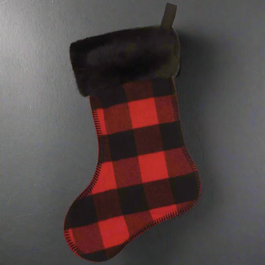 Buffalo plaid stocking red and black - Your Western Decor