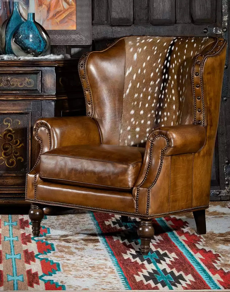American made Burnished Leather & Axis Chair - Your Western Decor