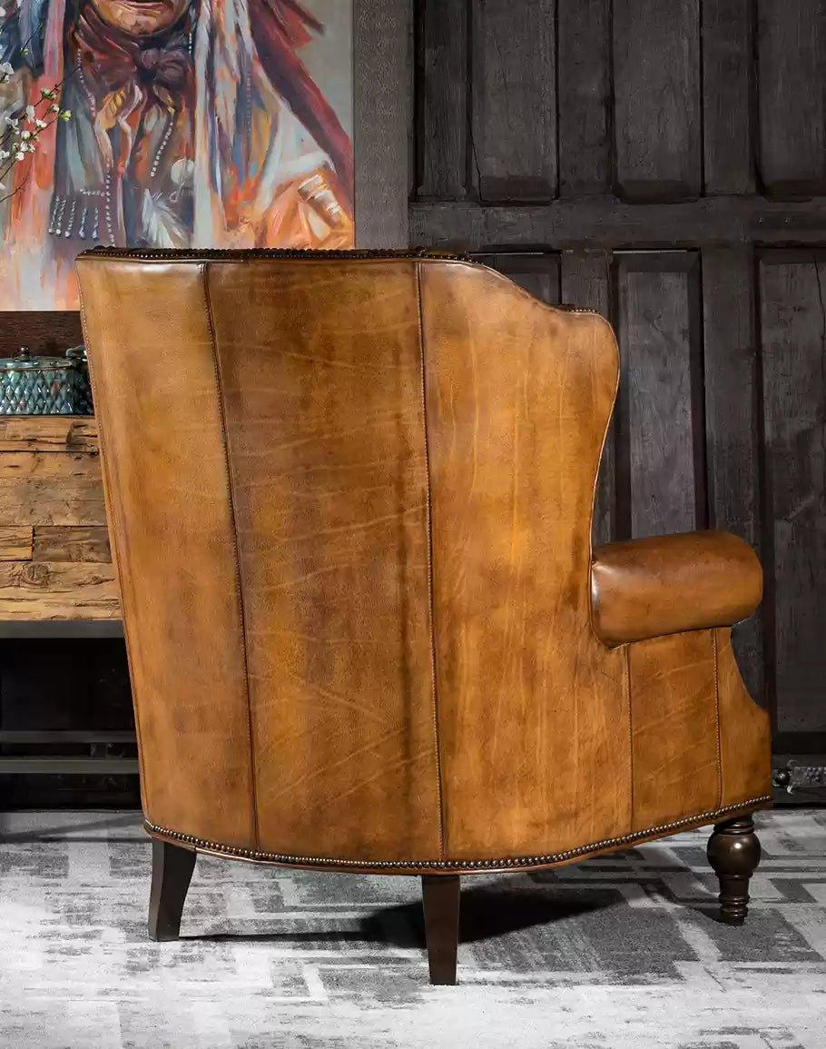 American made Burnished Leather & Axis Chair - Your Western Decor