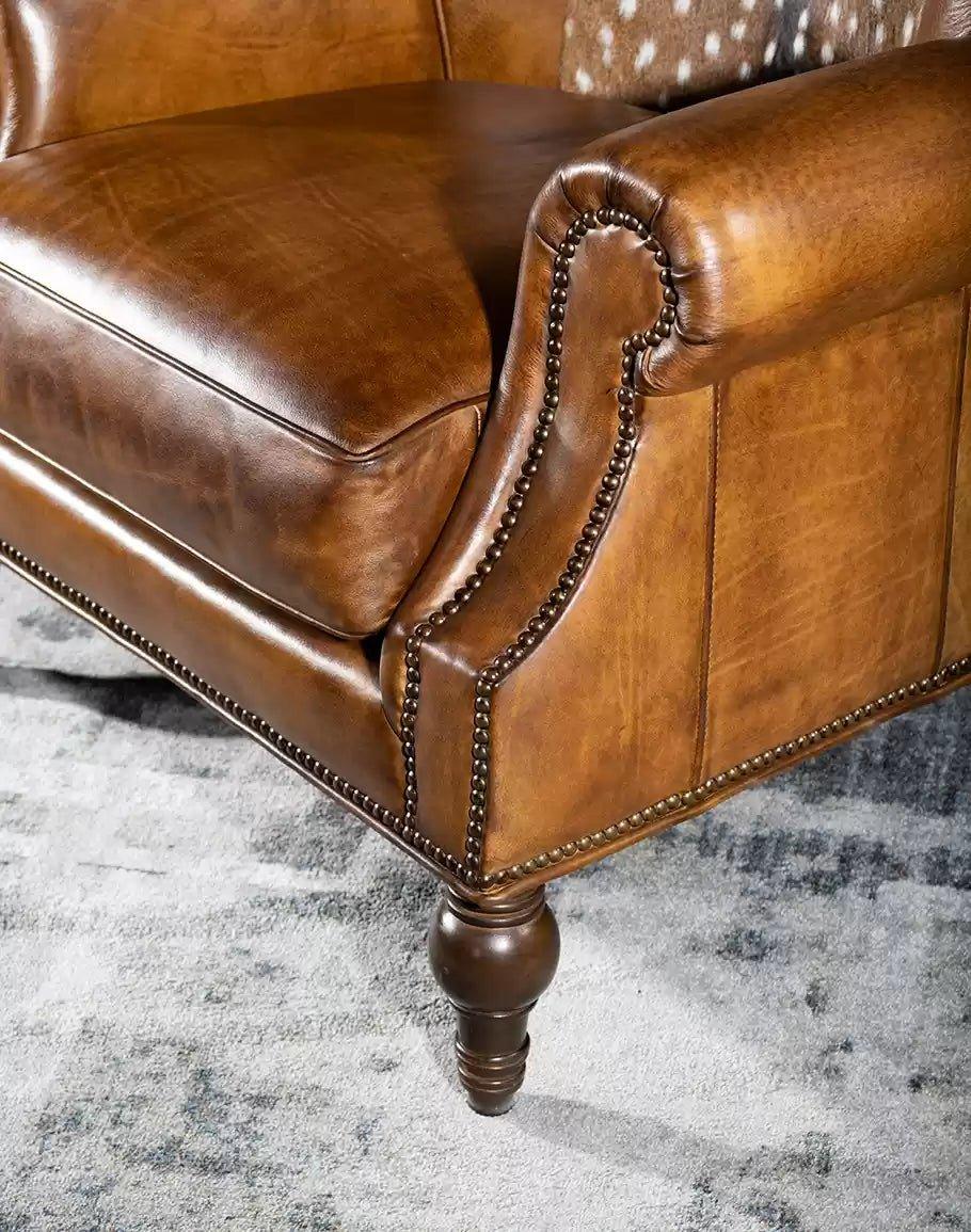 American made Burnished Leather & Axis Chair - Your Western Decor