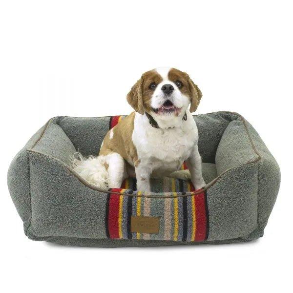 Pendleton Camp Heather Green Bolster Dog Bed - Your Western Decor