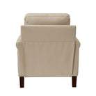 Back view of Carson Ivory leather chair showing smooth genuine leather upholstery and structured silhouette