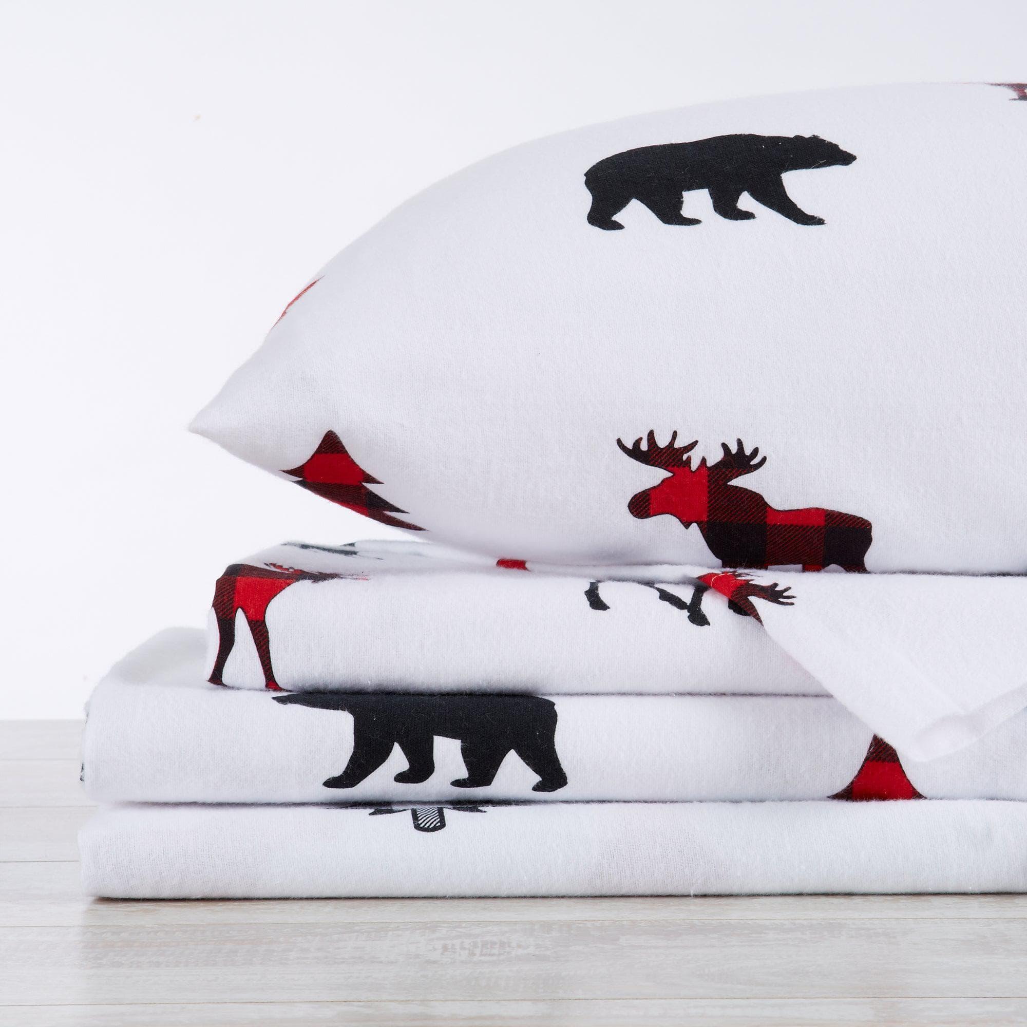 Checkered Moose Cotton Sheets - Your Western Decor