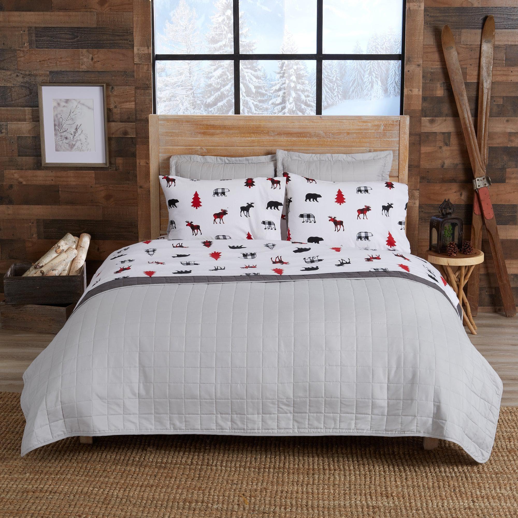 Checkered Moose Cotton Sheets - Your Western Decor