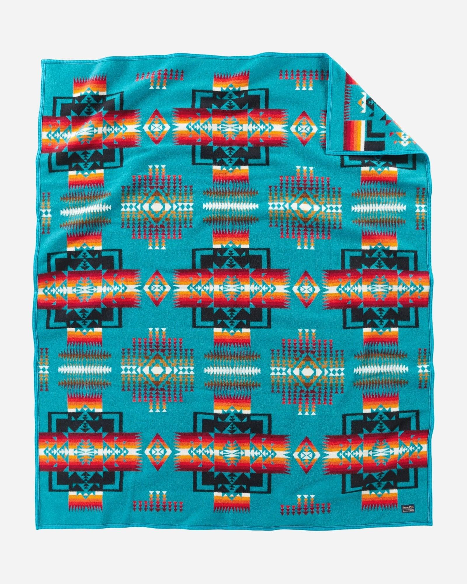 Chief Joseph Blanket turquoise front - Your Western Decor