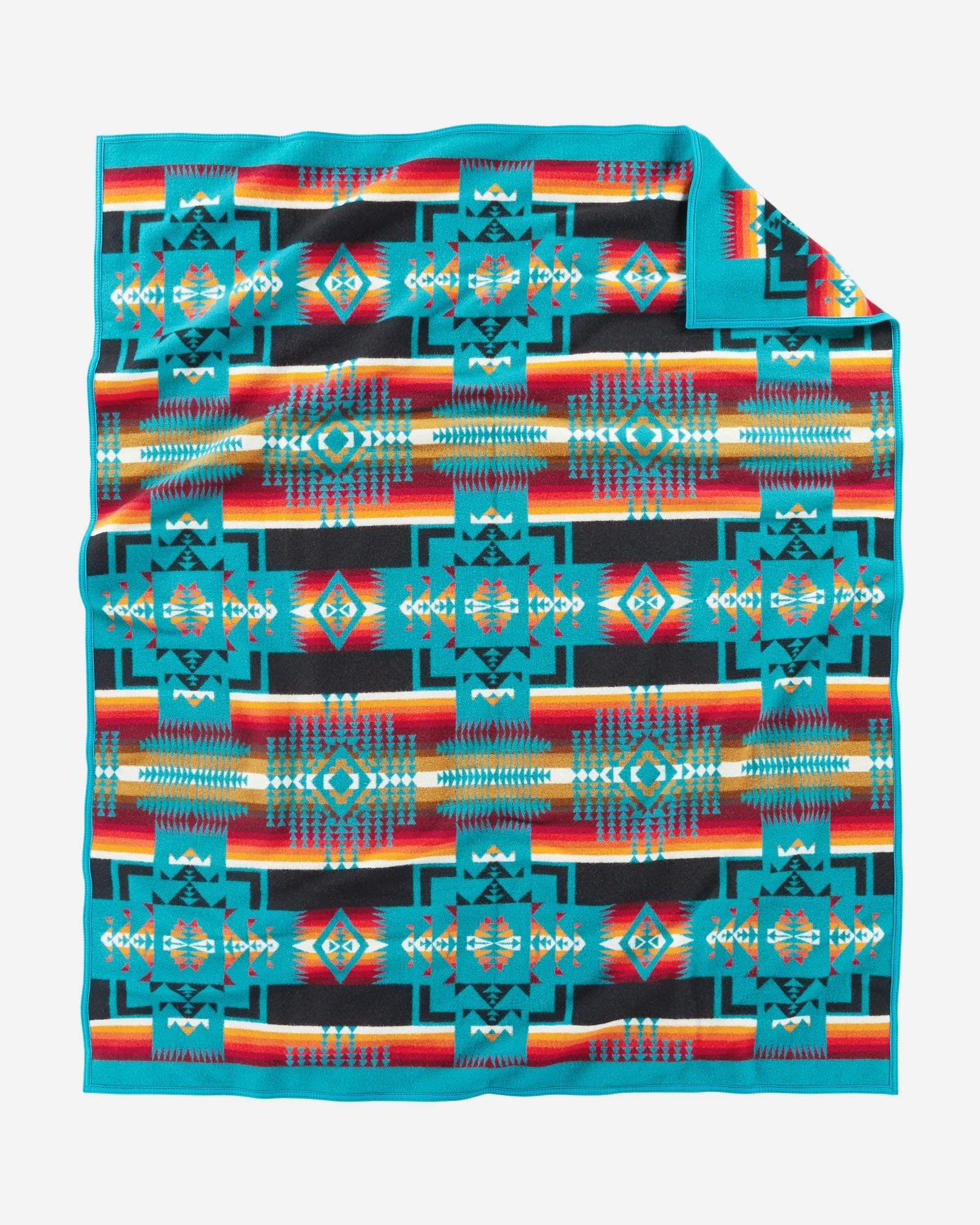 Chief Joseph Blankets turquoise back - Your Western Decor