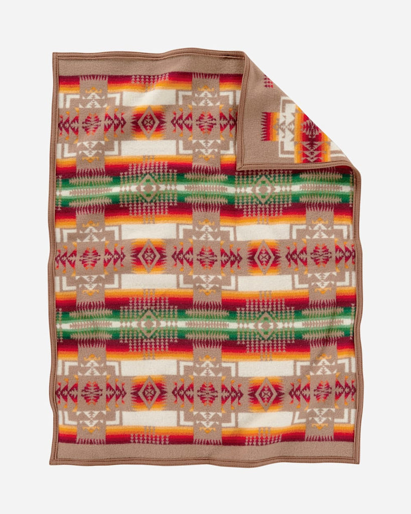 Chief Joseph Crib Blanket Khaki  Reverse - Your Western Decor