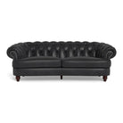 Clara Tufted Leather Sofa - Black - Your Western Decor