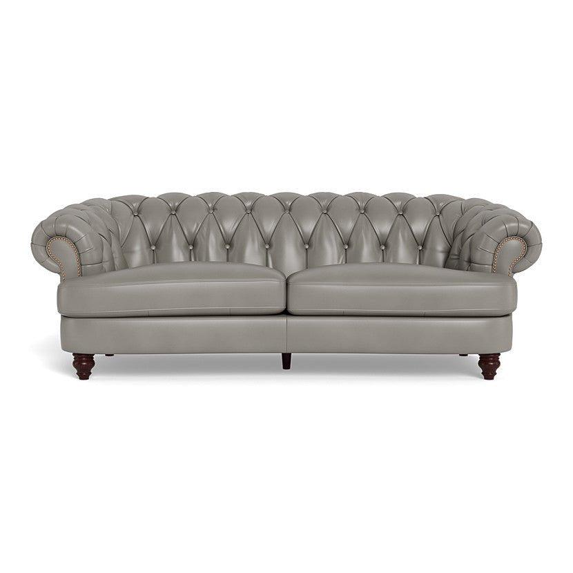  Clara Tufted Leather Sofa - Concrete Grey - Your Western Decor