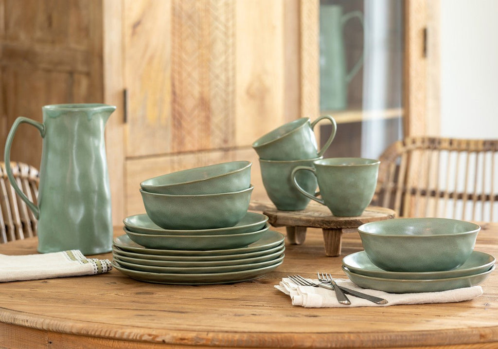 Clara Green Glazed Dinnerware Set - Your Western Decor