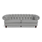 Clara Tufted Leather Sofa - Silver Grey - Your Western Decor