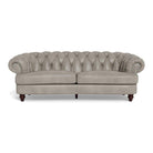 Clara Tufted Leather Sofa - Stone Grey - Your Western Decor