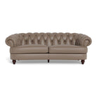 Clara Tufted Leather Sofa - Taupe Brown - Your Western Decor