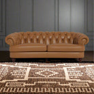 Clara Tufted Leather Sofa Cognac Brown IMG - Your Western Decor