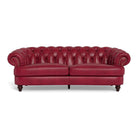 Clara Tufted Leather Sofa - Cranberry red - Your Western Decor