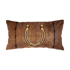 Cowboy King Horseshoe Lumbar Pillow - Barbed wire motif - Brown & Tan - Your Western Decor