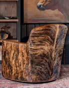 Cowhide & Leather Swivel Barrel Chair - Your Western Decor