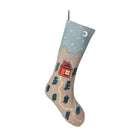 Cozy Cabin Appliquéd Linen Stocking | Your Western Decor