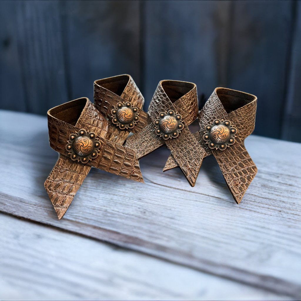 Croc embossed leather napkin rings by Your Western Decor