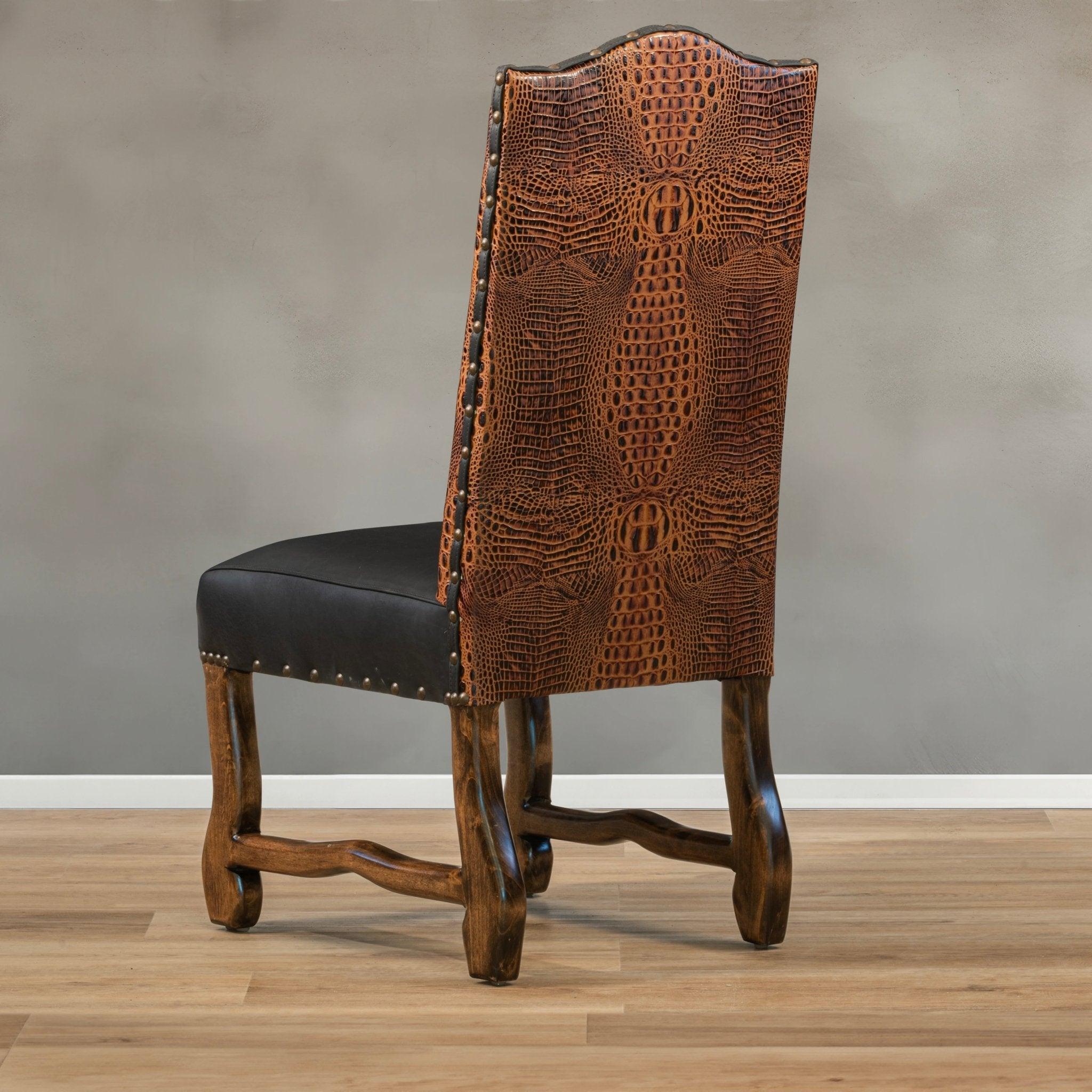 American mad Nile Croc Leather Side Chair - Your Western Decor