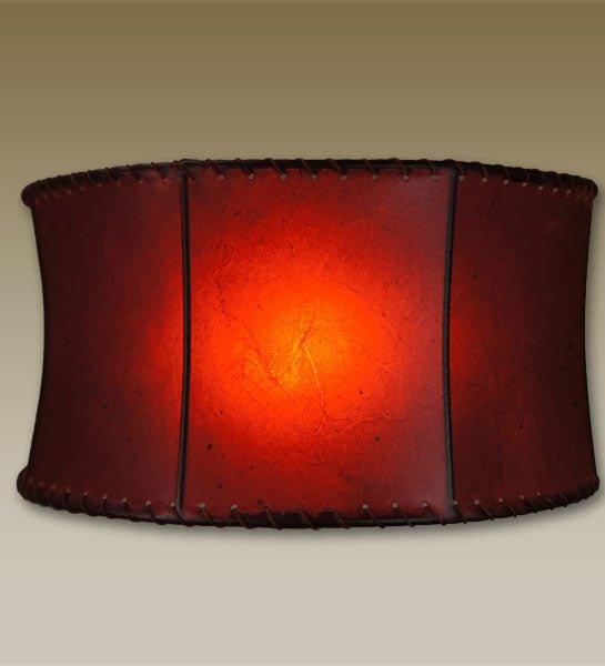 22" Cylinder Raw Hide Lamp Shade Red - Your Western Decor