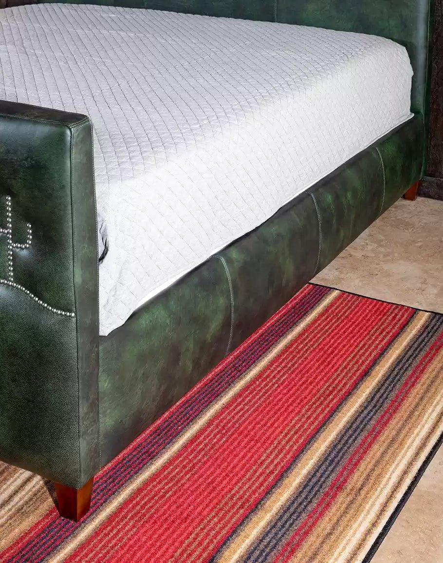 American Made Desert Cactus Burnished Leather Bed - Your Western Decor