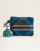 Diamond Desert ID Pouch - Blue, Tan, Burnt Orange & Green - Keychain attachment - Zipper closure - Your Western Decor