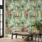 Desert Plant Life Wallpaper - peel & stick - Cactus, flowers & succulents - Your Western Decor