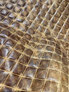 Diamond Stitch Chestnut Embossed Leather  - Your Western Decor