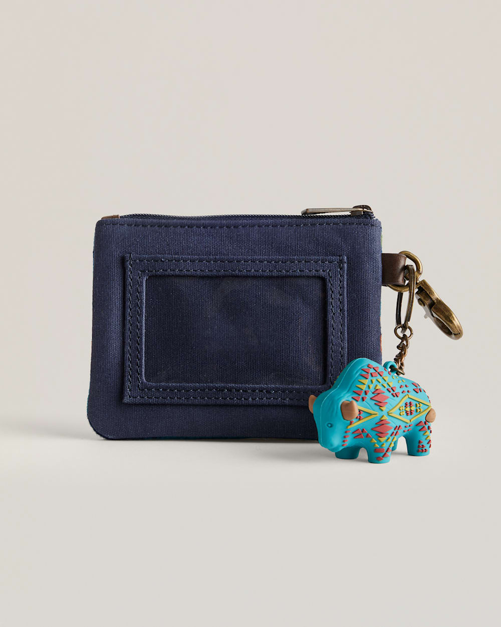 Diamond Desert ID Pouch - Navy Blue Back - Clear ID Holder - Keychain attachment - Zipper closure - Your Western Decor